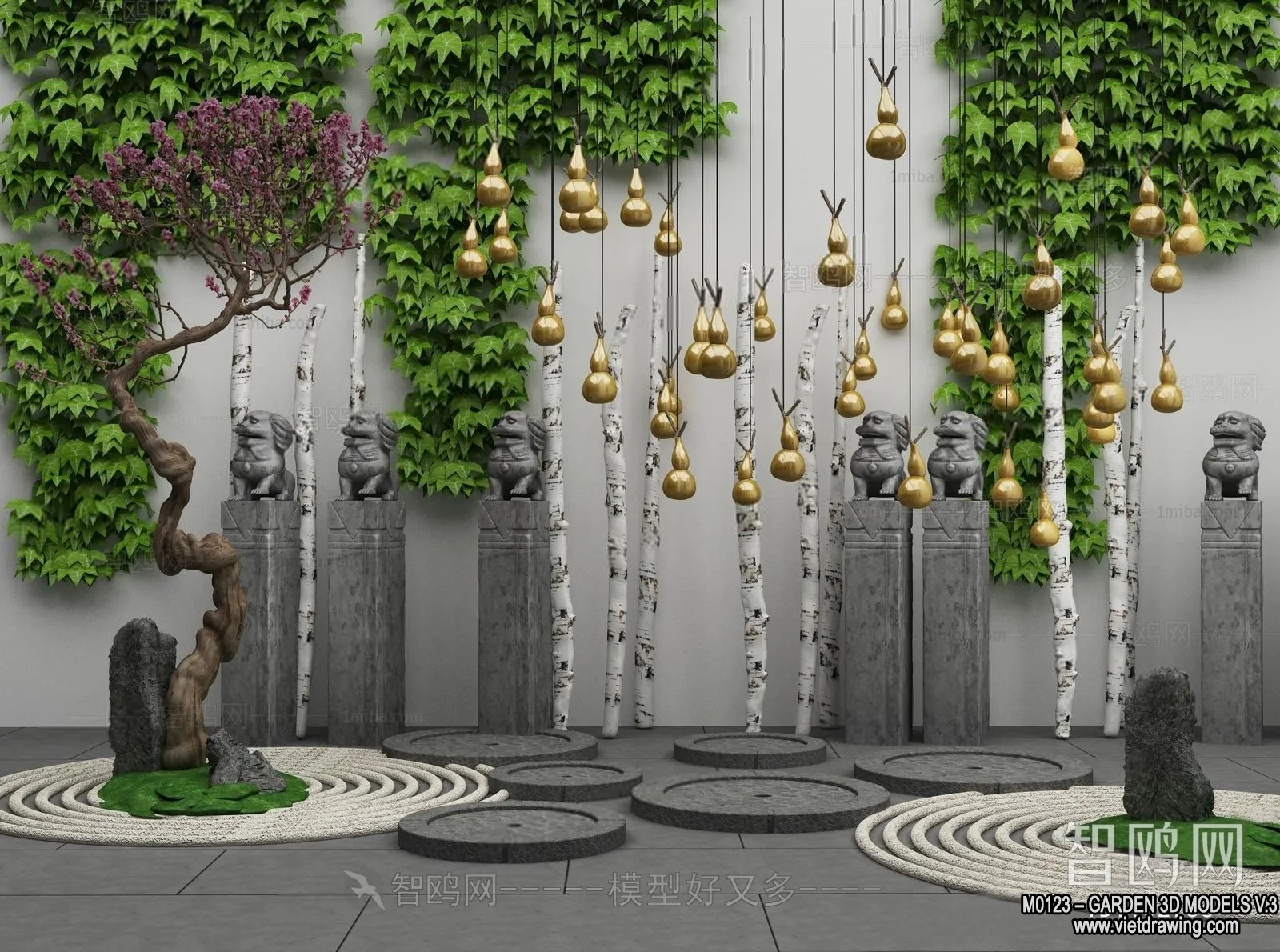 Garden 3D Models – Architecture Decor 3D – 035