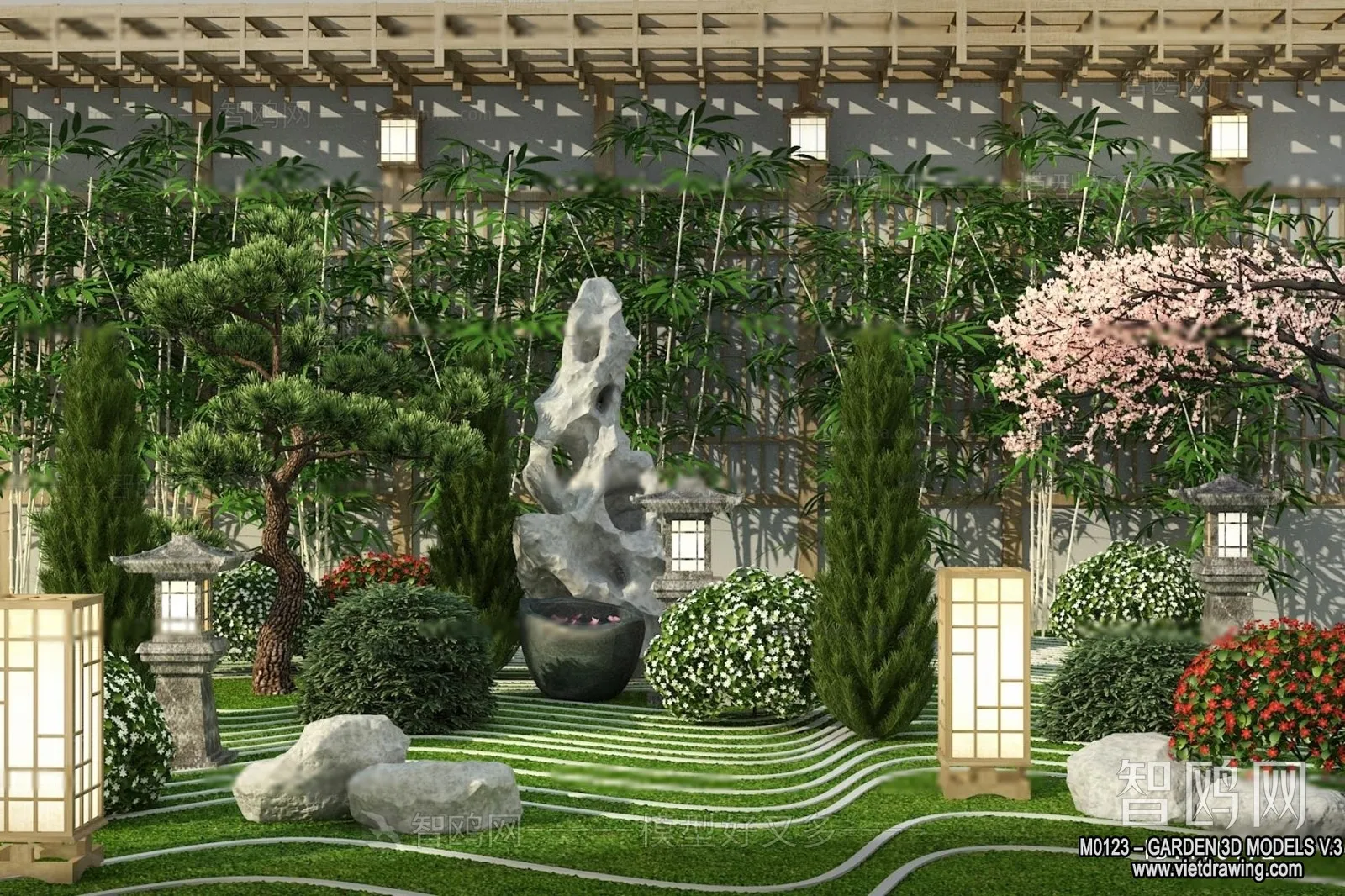 Garden 3D Models – Architecture Decor 3D – 037