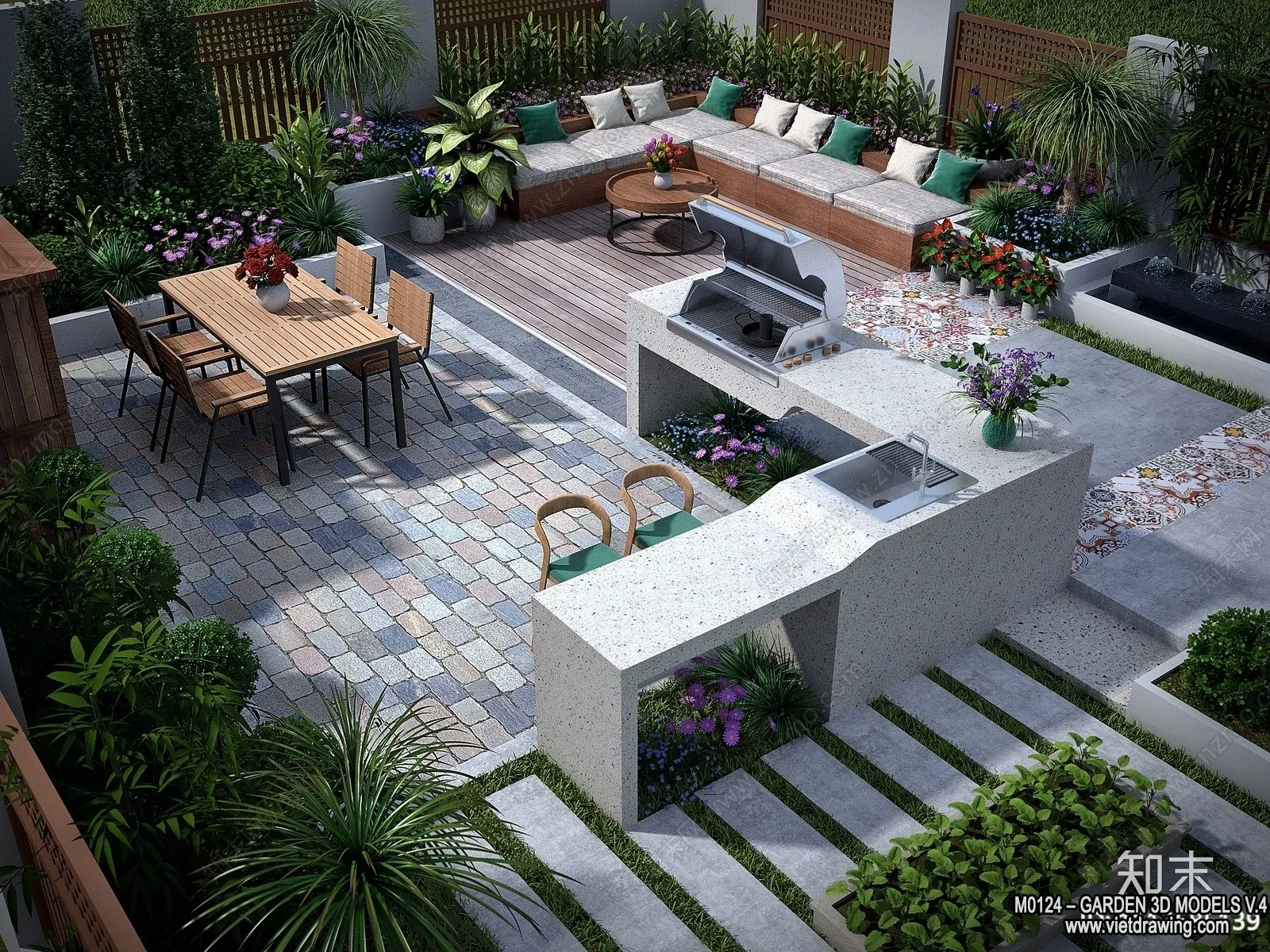 Garden 3D Models – Architecture Decor 3D – 305