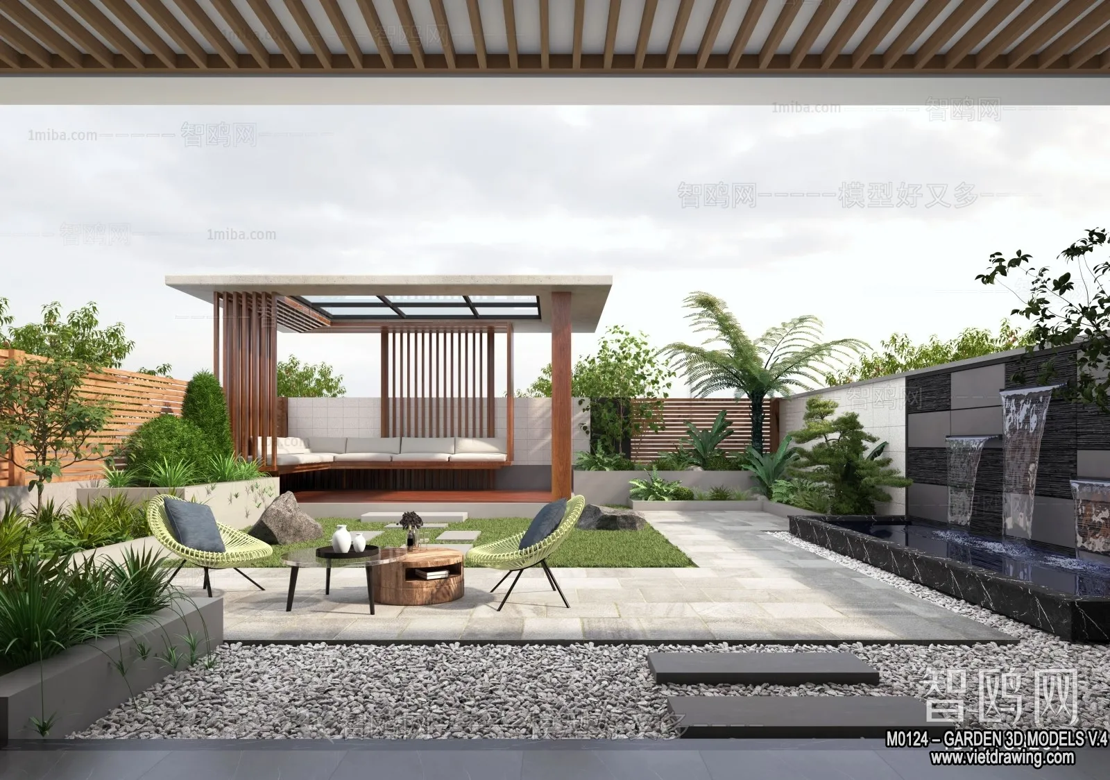 Garden 3D Models – Architecture Decor 3D – 360