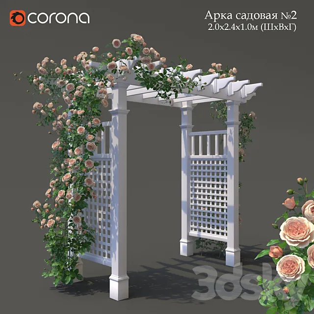 Garden Arch No. 2. Climbing Peony Rose 3DS Max Model