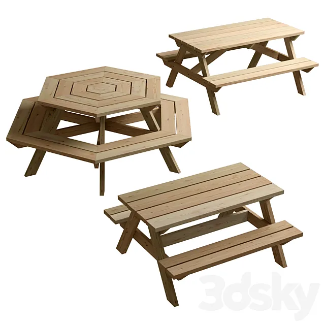 Garden benches 3DS Max Model