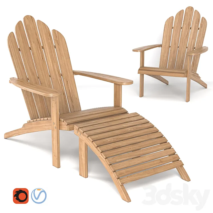Garden chair deck chair 3DS Max
