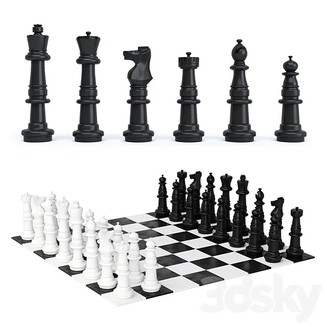 Garden chess pieces KSH-36 3ds Max