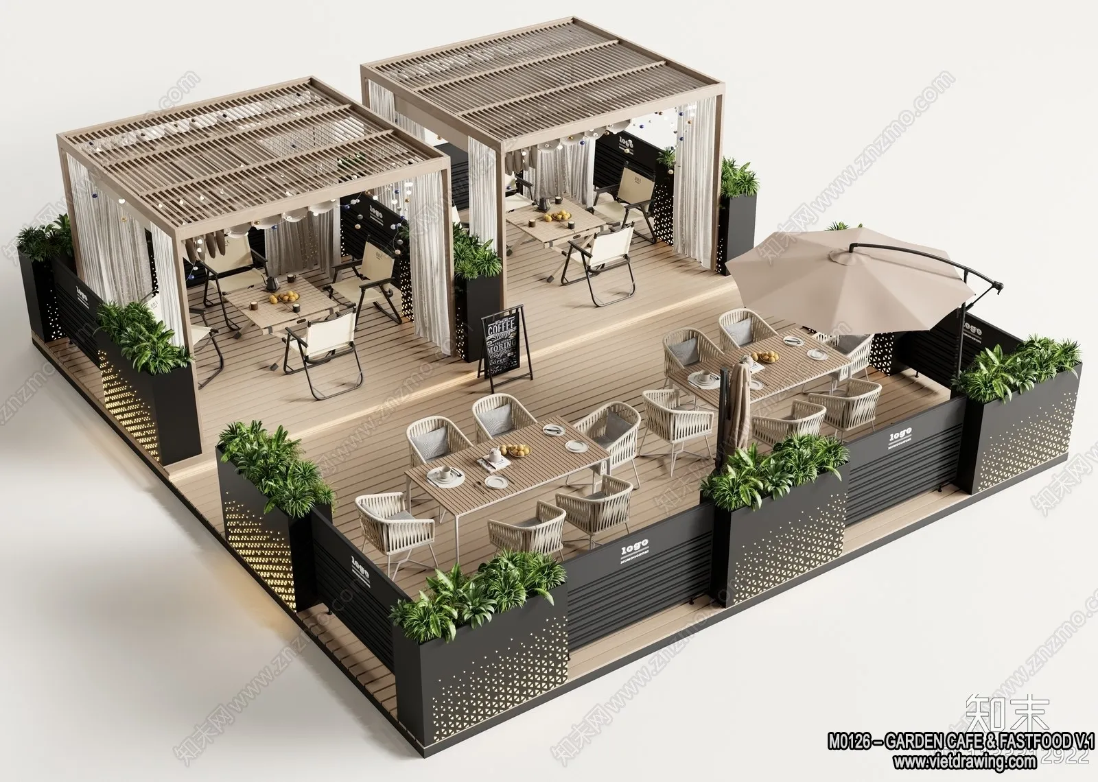 Garden Coffee Shop – Fastfood – 3D Models – 001