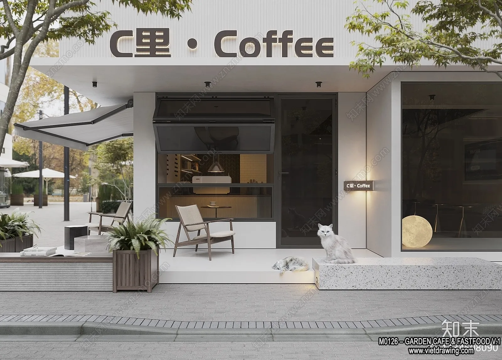 Garden Coffee Shop – Fastfood – 3D Models – 010