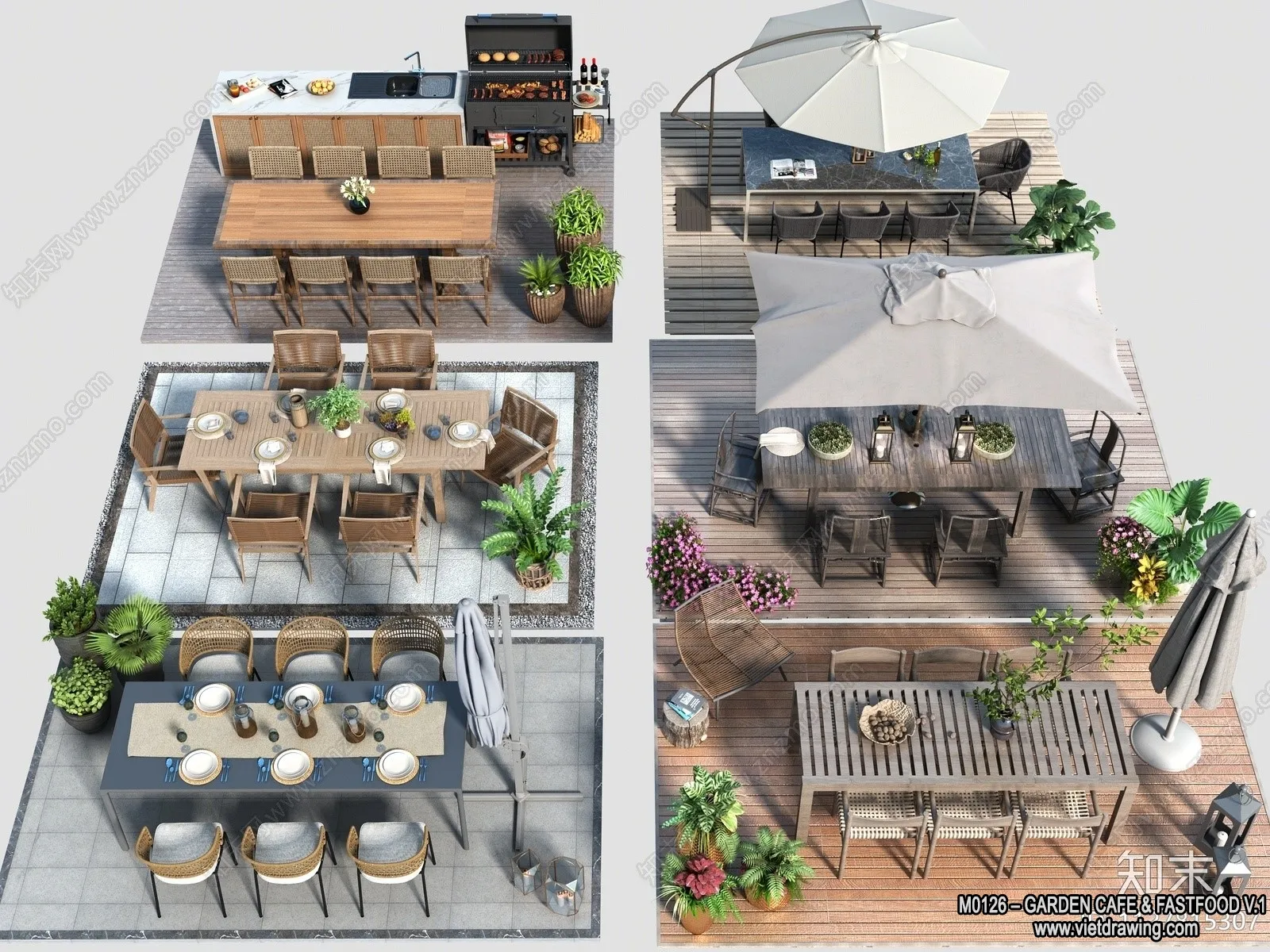 Garden Coffee Shop – Fastfood – 3D Models – 028