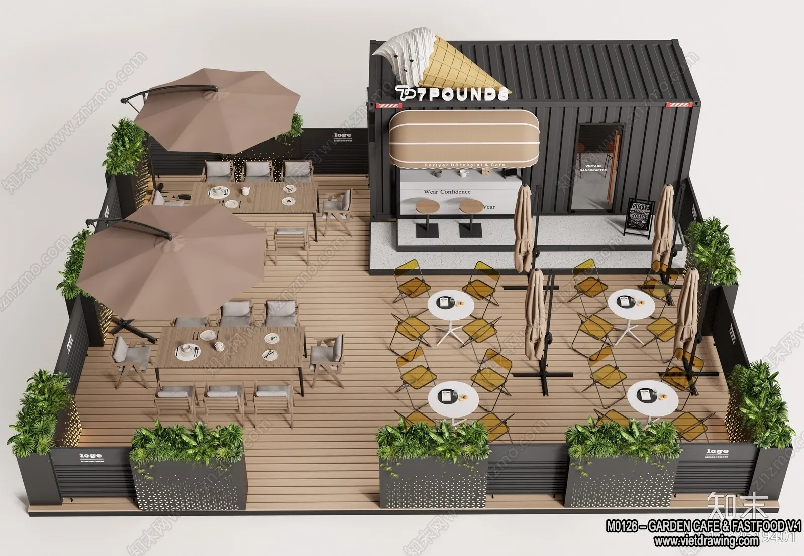 Garden Coffee Shop – Fastfood – 3D Models – 037