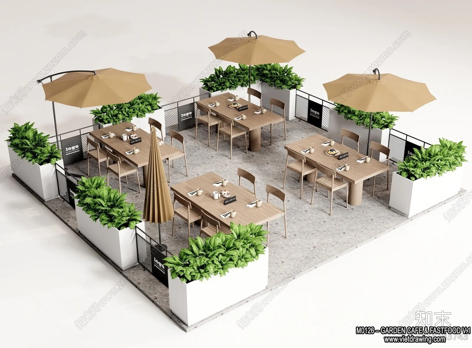 Garden Coffee Shop – Fastfood – 3D Models – 040