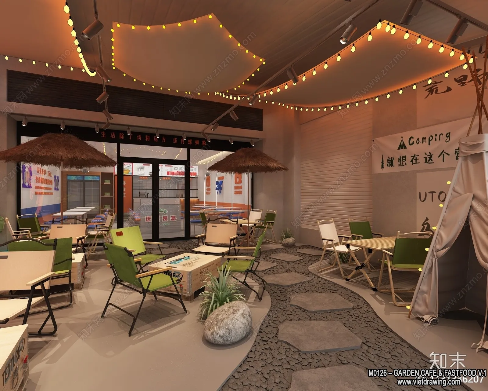 Garden Coffee Shop – Fastfood – 3D Models – 043