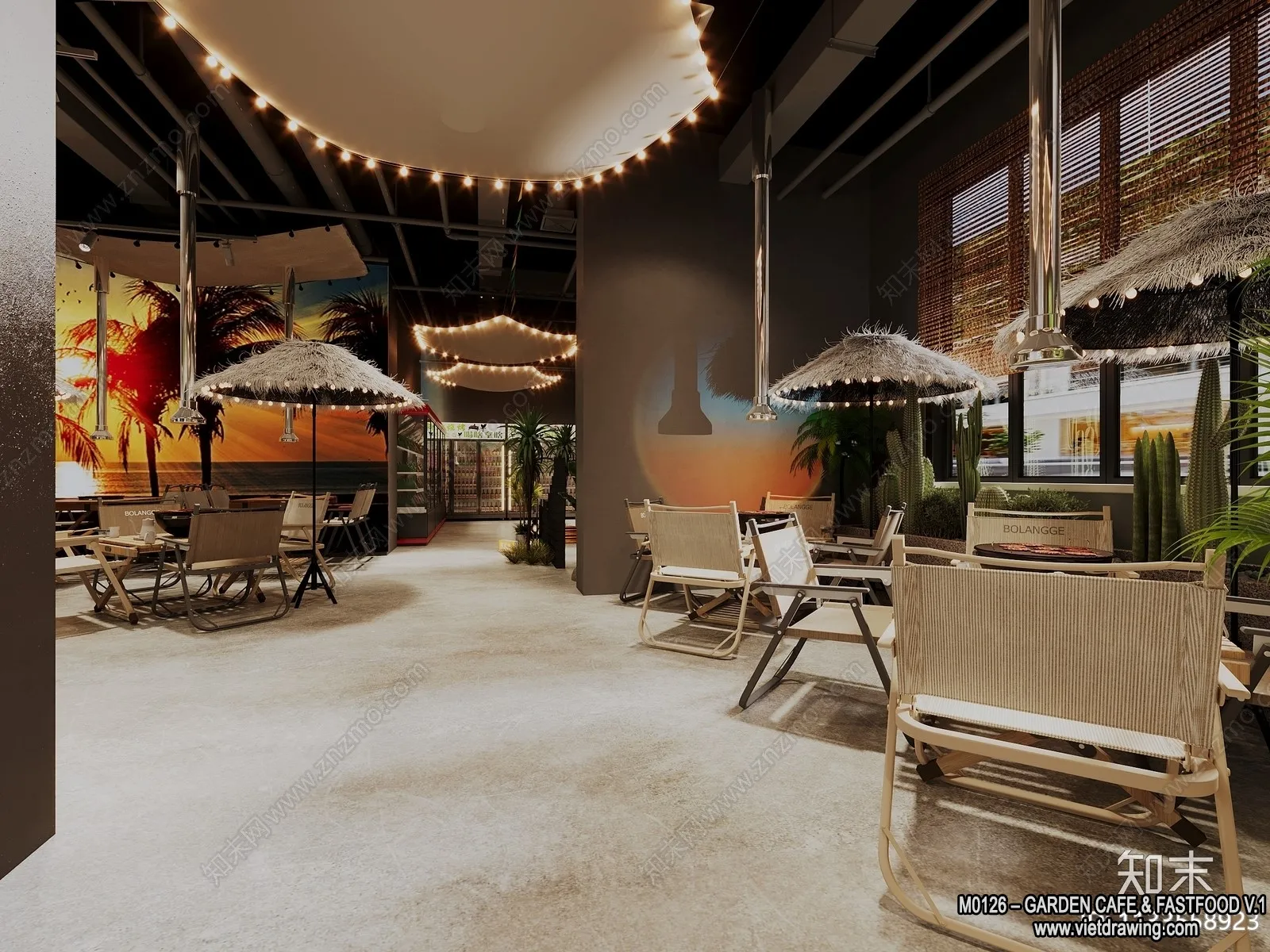 Garden Coffee Shop – Fastfood – 3D Models – 048