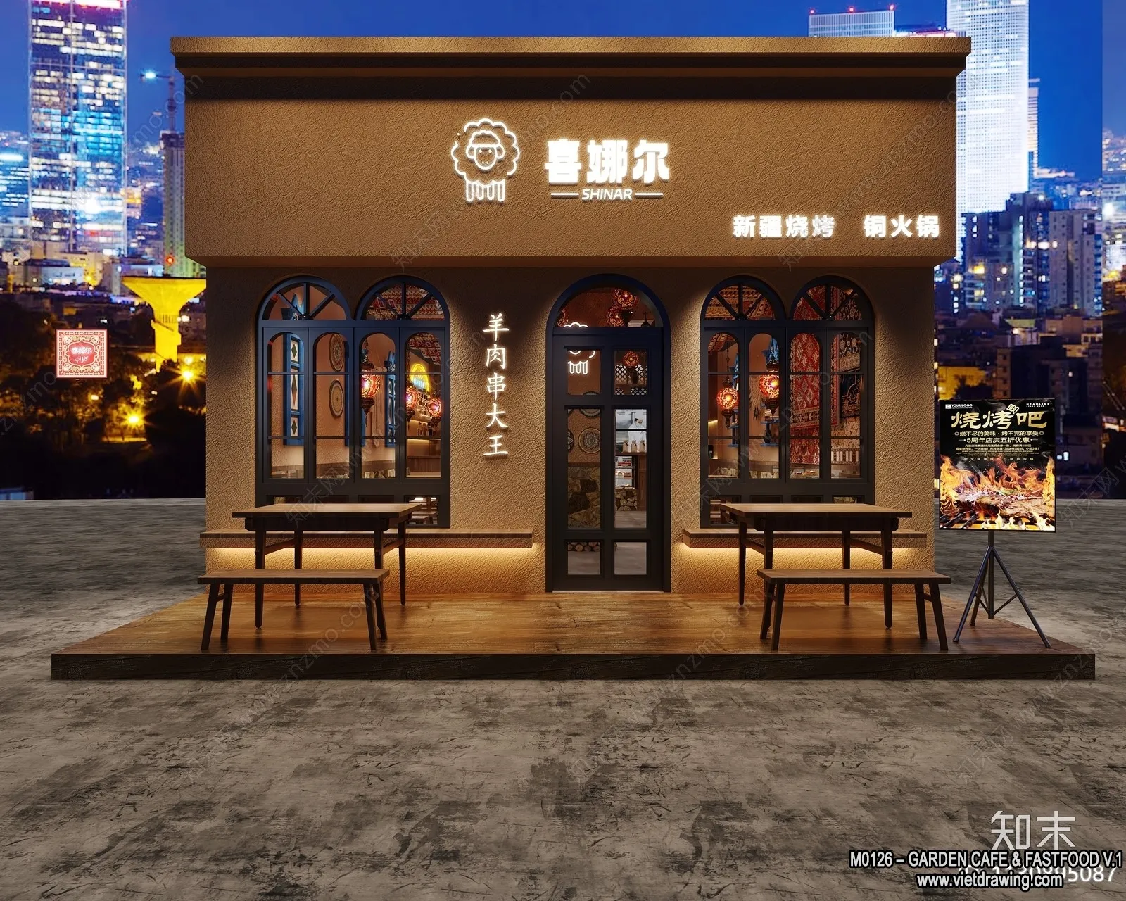 Garden Coffee Shop – Fastfood – 3D Models – 104