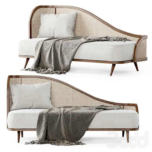 Garden daybed WM Rattan bench 3dsMax Model