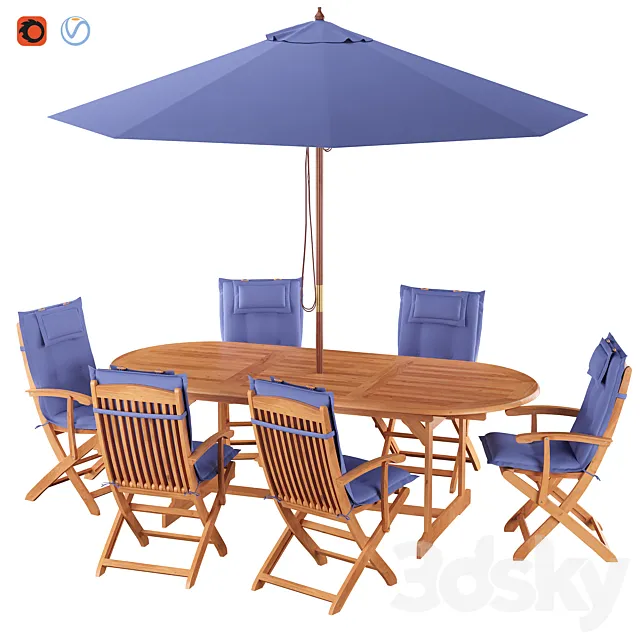 Garden dining set 3DS Max Model