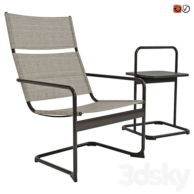 Garden furniture Ikea HUSARE table and chair 3ds Max