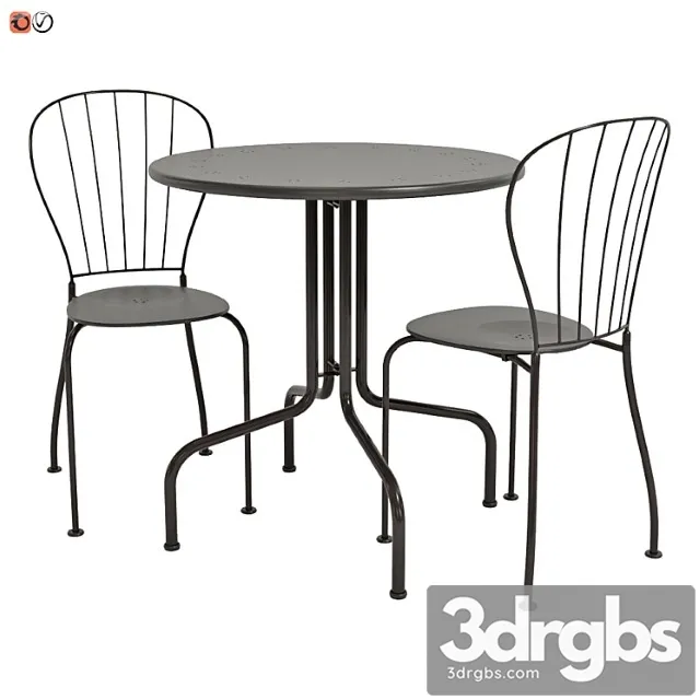 Garden furniture ikea lekke table and chair 2 3dsmax Download