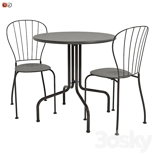 Garden furniture Ikea LEKKE table and chair 3ds Max