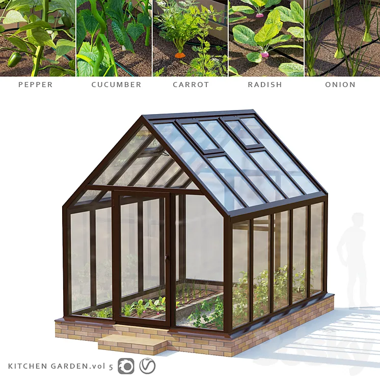 Garden. Greenhouse | Kitchen garden.vol 5 3DS Max