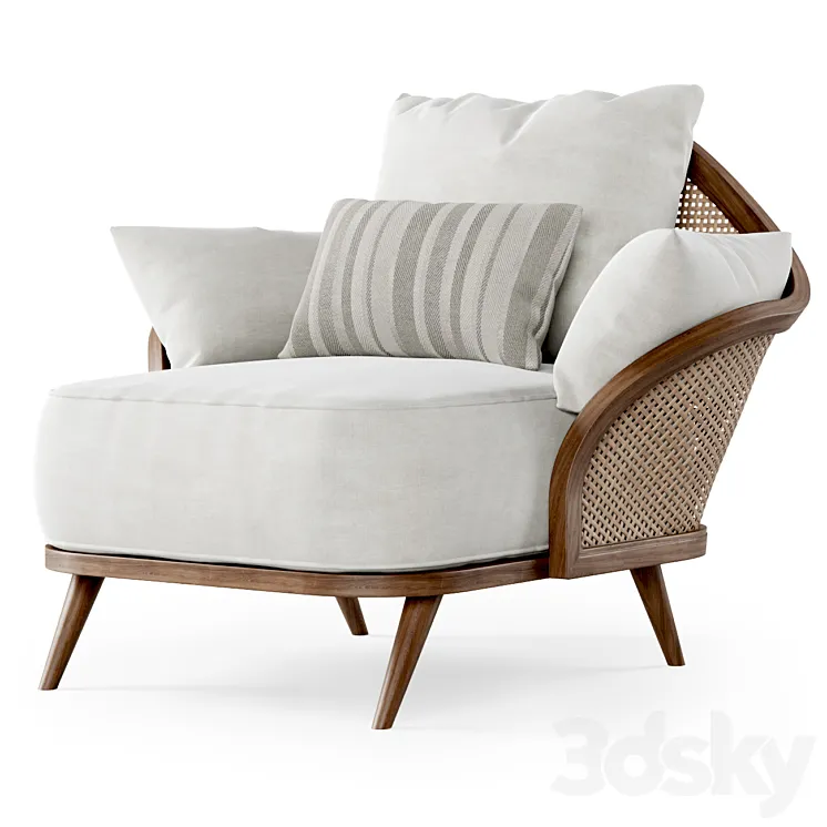 Garden lounge armchair WML \/ Rattan armchair 3DS Max