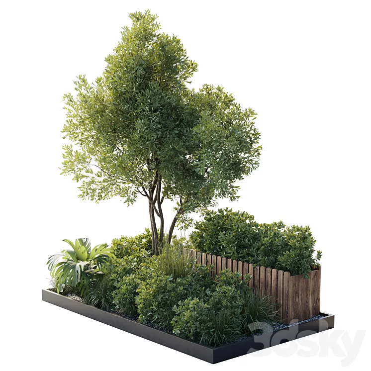 Garden plants set in a box – outdoor set 150 3DS Max
