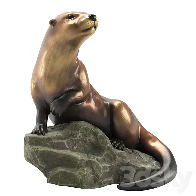 Garden sculpture Otter 3DS Max Model