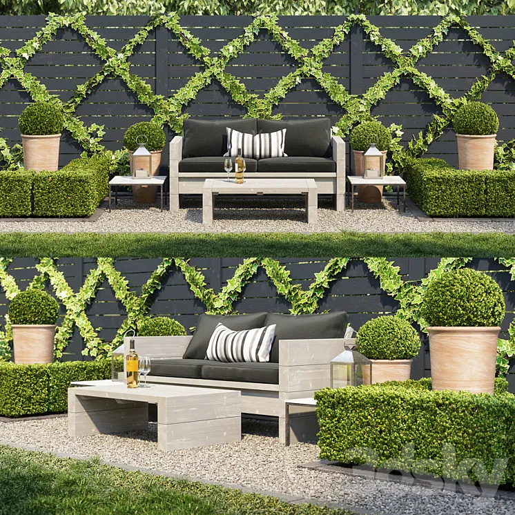 Garden seating area 3DS Max