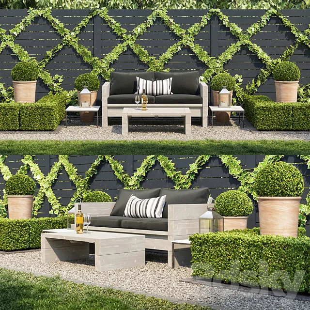 Garden seating area 3DSMax File