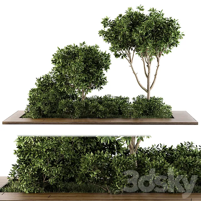 Garden set bush and Tree – Garden Set 07 3DSMax File