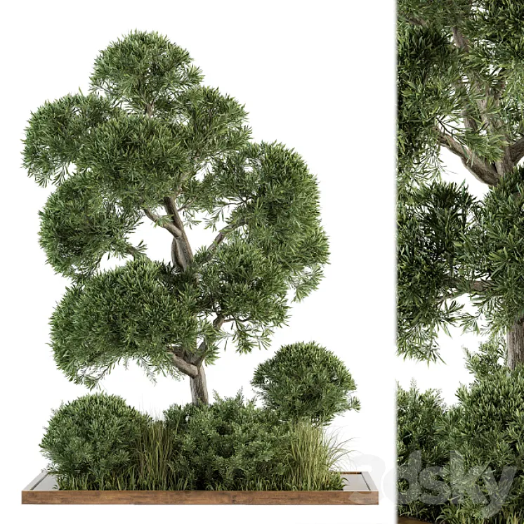 Garden set Tree and Bush – Garden Set 16 3DS Max