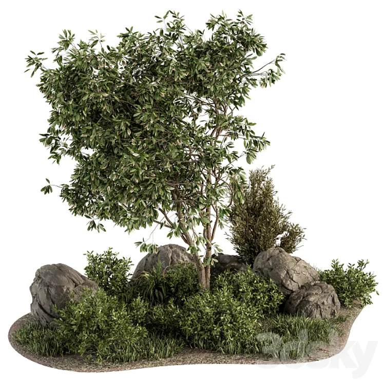 Garden set Tree and Bush – Garden Set 17 3DS Max Model