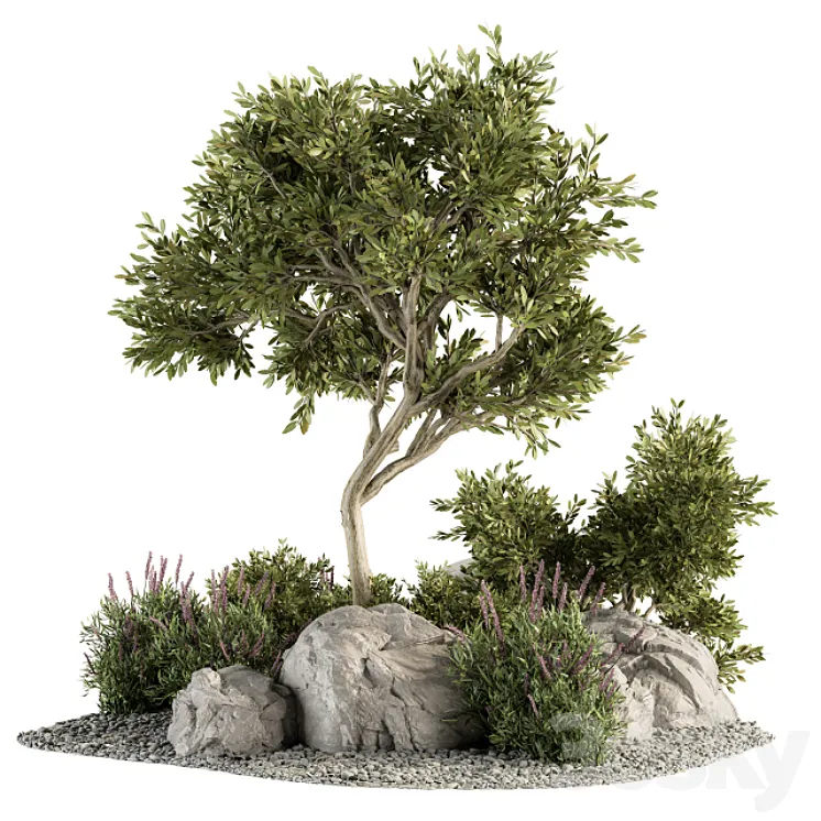 Garden set Tree and Bush – Garden Set 18 3DS Max