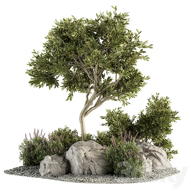 Garden set Tree and Bush – Garden Set 18 3DSMax File