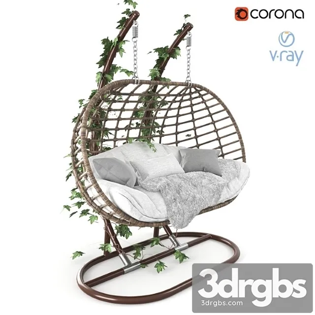 Garden Swing Hanging Rattan Cocoon 1 3dsmax Download