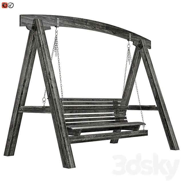 Garden swing made of wood 3ds Max