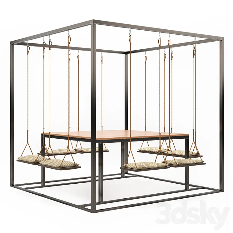 Garden swing table 3DS Max