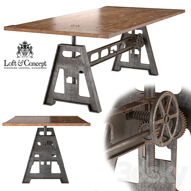 GARIBALDI Dining Table Industrial 3ds Max