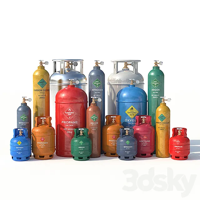 Gas cylinders 3DSMax File