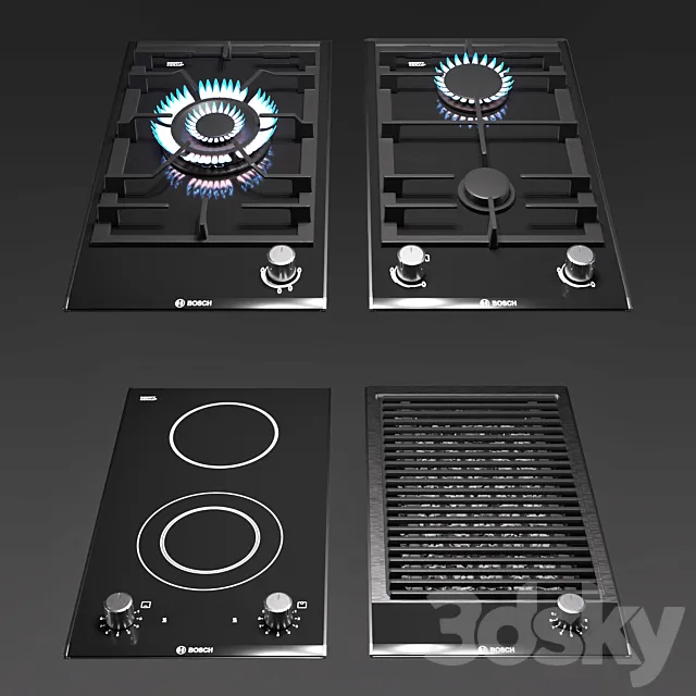 Gas hob BOSCH Domino 3DS Max Model