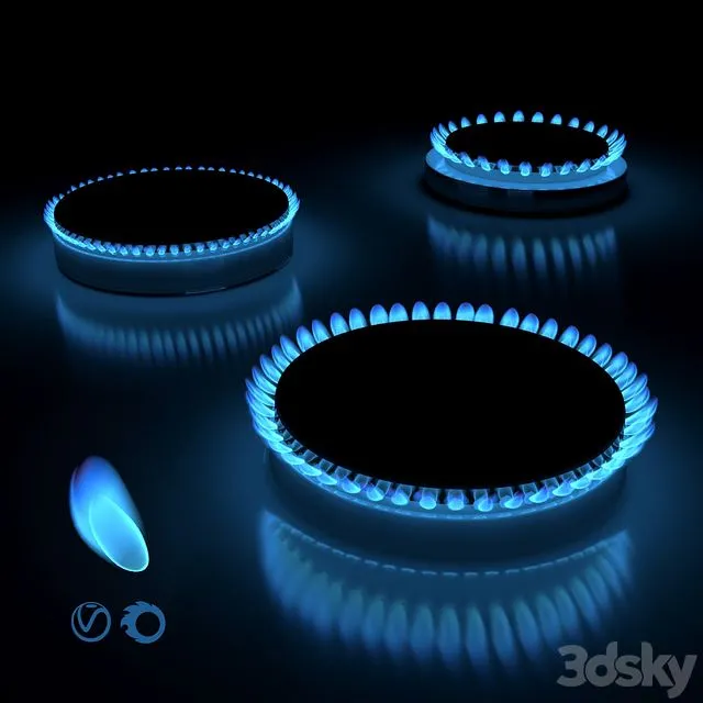Gas hob flame 3dsMax Model