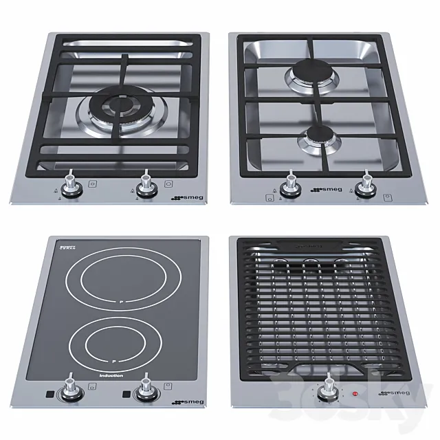 Gas hob Smeg Domino 3ds Max