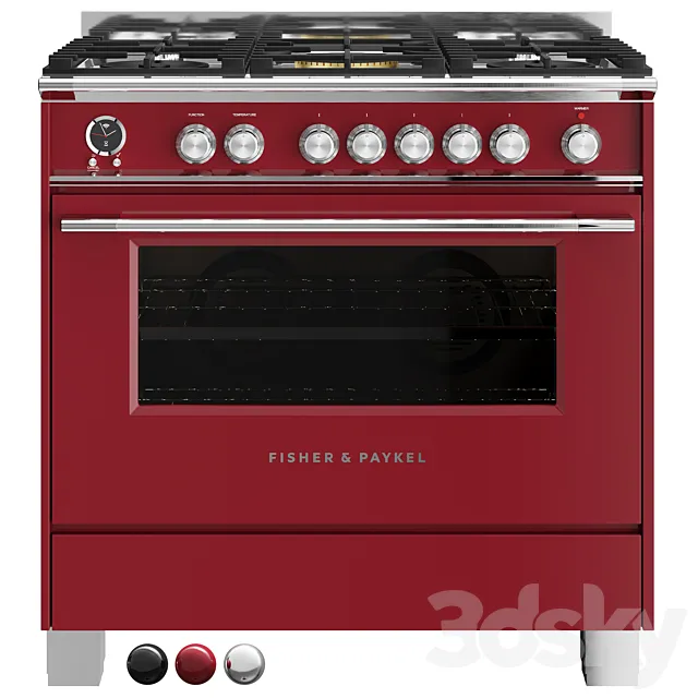 Gas stove Fisher & Paykel OR90SCG6B1 3ds Max