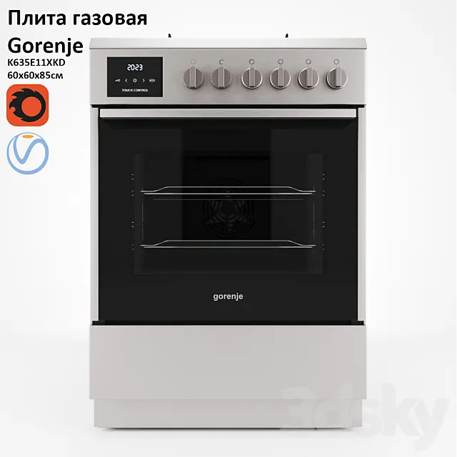 Gas stove Gorenje K635E11XKD 3ds Max