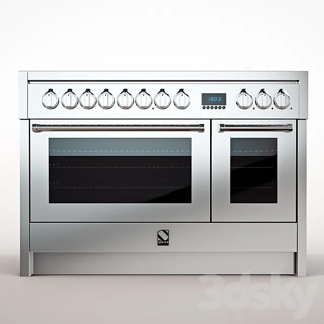 Gas stove Steel Cuisine Genesi G12FF-6M 3DS Max Model