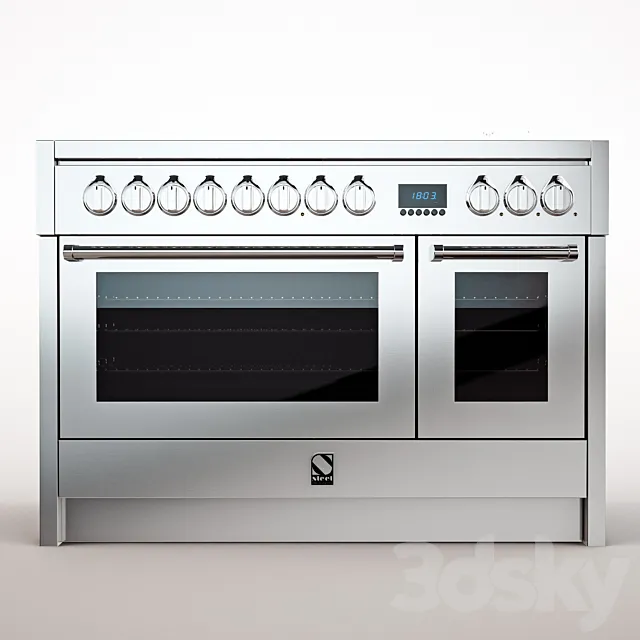 Gas stove Steel Cuisine Genesi G12FF-6M 3ds Max