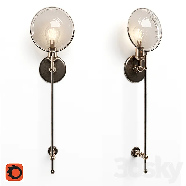 Gaslight Lens Grand Sconce 3DS Max Model