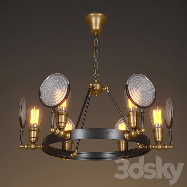 Gaslight_lens_chandelier_6 3ds Max