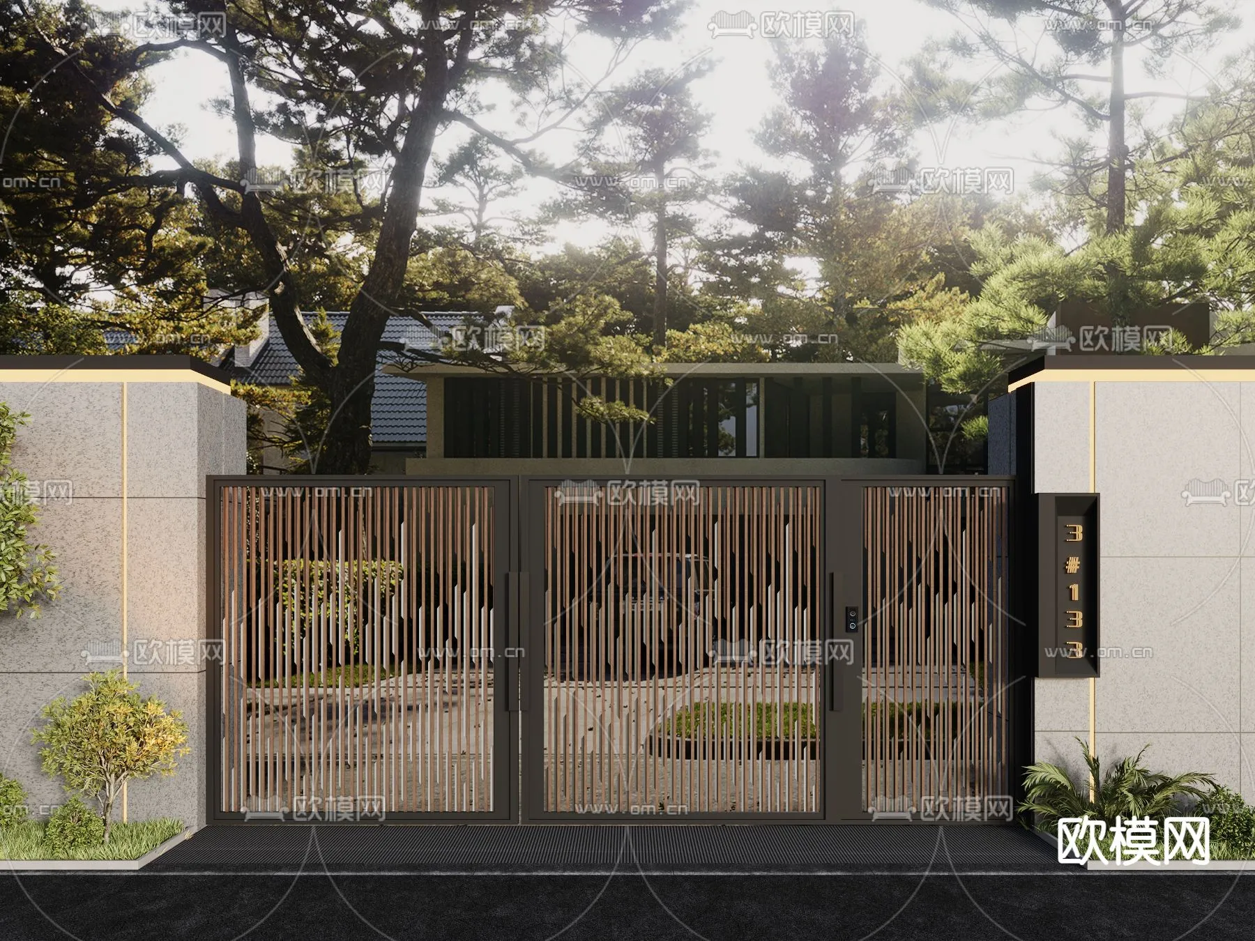 Gate 3D Models for Villas – Architecture 3D – 055