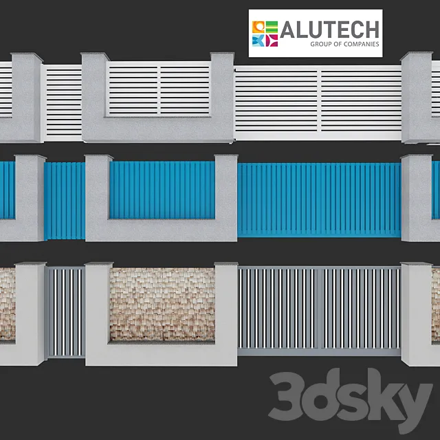 Gate alutech 2 3ds Max