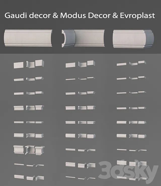 Gaudi decor & Modus Decor & Evroplast (vol 3) 3DSMax File