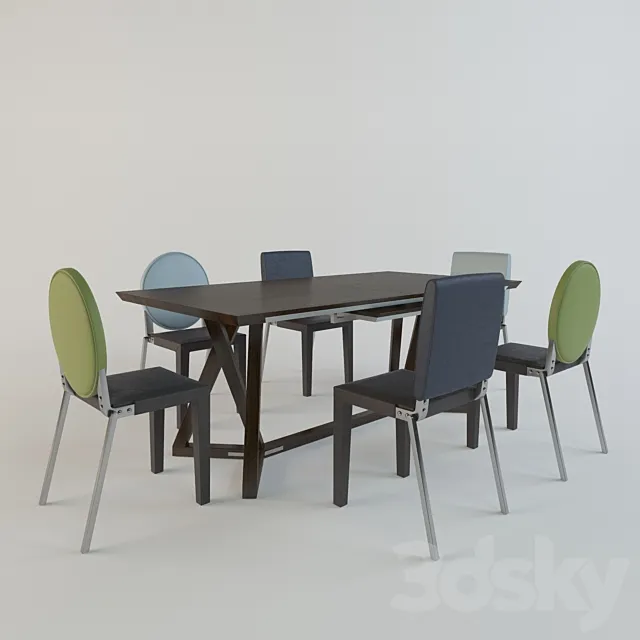 Gautier table + Adulis chair 3ds Max